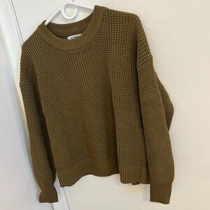 Shaker Knit Mock Neck Cropped Sweater Size M Old Navy